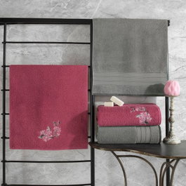 Mijölnir Hamam Setı Colorful - Gris y Rosa
